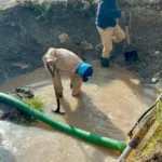 Comapa repara fuga de agua en la planta de rebombeo número 2