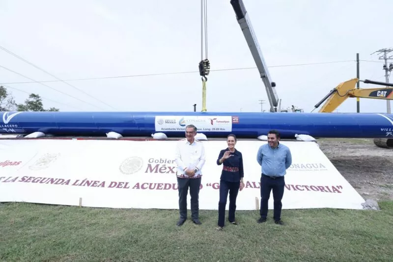Presidenta Sheinbaum supervisó construcción del nuevo acueducto