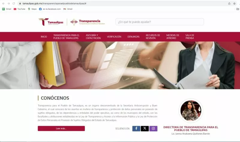Nueva página web de Transparencia para el Pueblo de Tamaulipas: SABG
