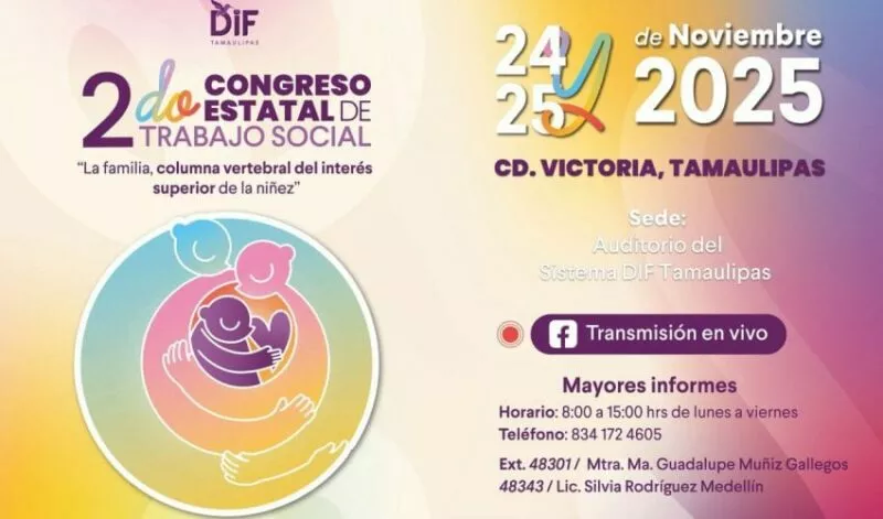 Invita el DIF Tamaulipas al Segundo Congreso Estatal de Trabajo Social