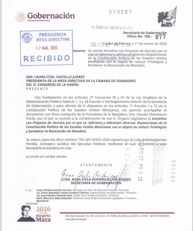 ¿Qué dice el ‘Plan b’ de reforma electoral que la presidenta remitiera al Senado de la República?